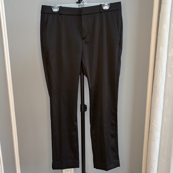 Banana Republic Ryan Fit Satin Ankle Pants – Black – Petite 10 - Picture 2 of 5